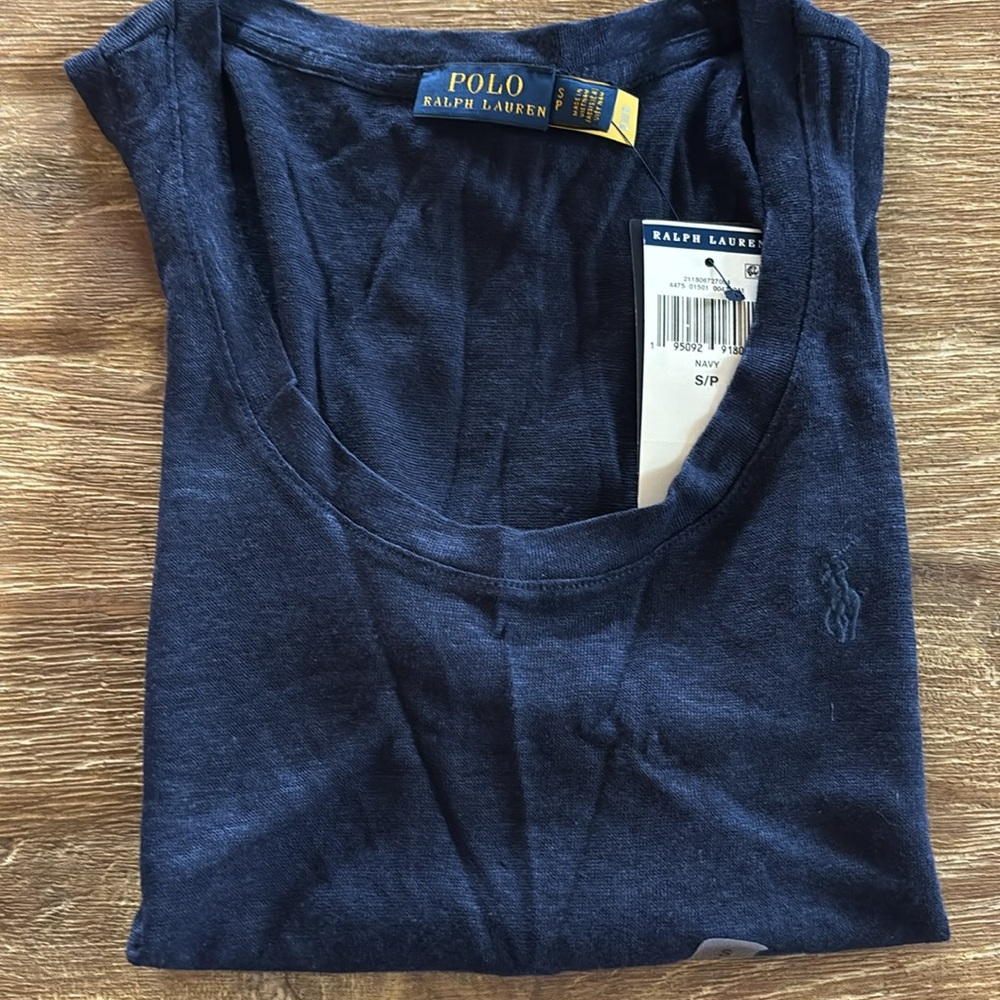 Polo Ralph Lauren tank top. Navy blue - linen Size S . NWT